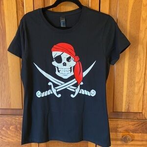 Hanes Graphic Pirate Cotton Tee Shirt Medium NWOT